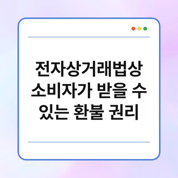 전자상거래법상 소비자가 받을 수 있는 환불 권리